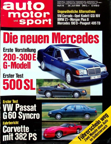 Deckblatt Auto Motor und Sport (16/1989)